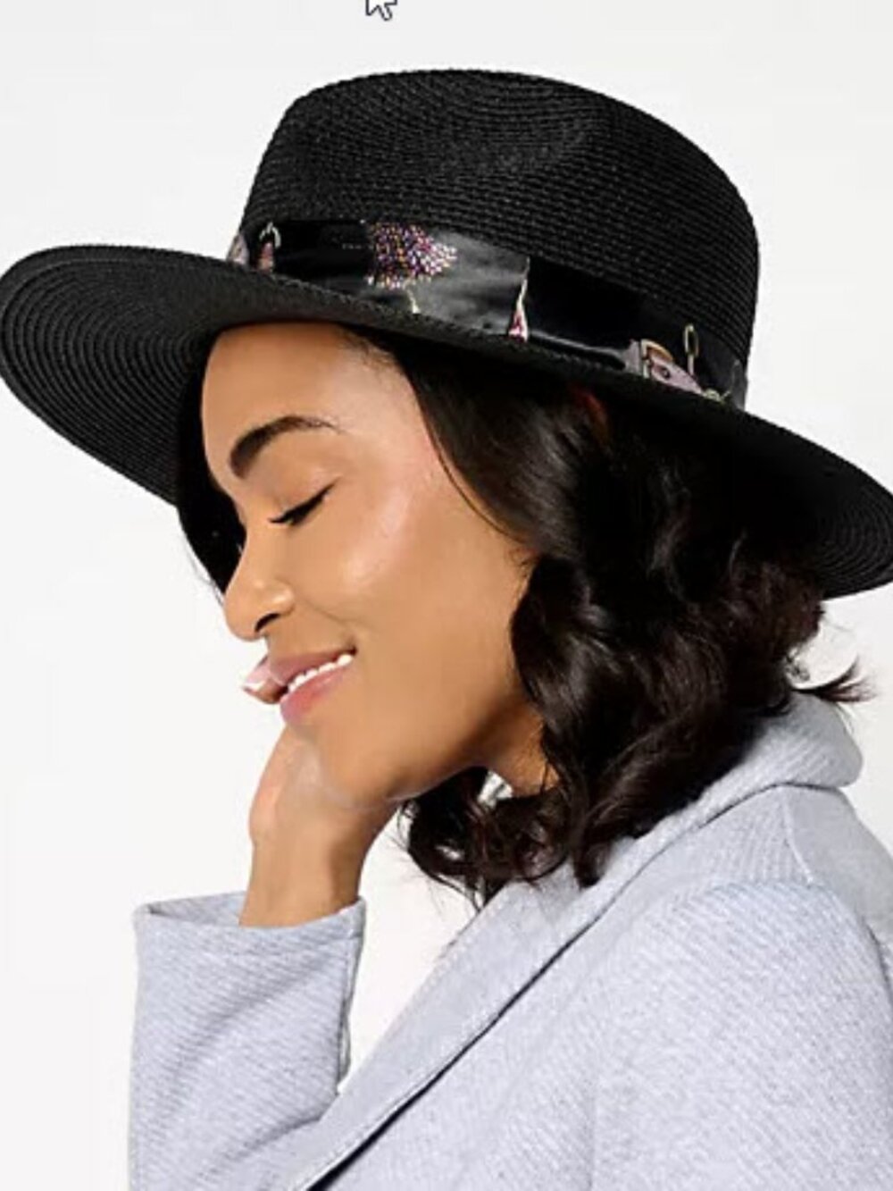 NWOT Women with Control Attitudes by Renee Black Boater Sun Hat OS Sold Out